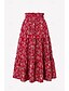 abordables Jupes graphiques-Femmes Jupe Bohème Boho Midi Taille Basse Jupes Fleuri Imprimé Micro-Élastique Rue Sortir Noir Blanche Jaune Rouge Été Polyester