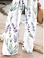 abordables Pantalons Graphiques-Femmes Jambe large Pantalons Amples Shorts de plage Vacances ancien Mode Longueur complète Taille haute Graphique Fleur / Floral Cordon de serrage Impression Doux Respirant Micro-Élastique