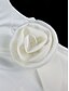 abordables Petites Robes Blanches-Robe de mariée sirène  trompette col rond sans manches longueur thé satin robes de mariée avec couleur unie