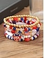billige Dame armbånd-kvinders patriotiske perlearmbåndsæt – rød hvid og blå usa charme elastiske strækarmringe – 4. juli uafhængighedsdagen smykker til ferieoutfits og festtøj