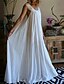 abordables Vestidos de Graduación-Mujer vestido largo vestido largo Vestido blanco Vestido de graduación Vestido informal Vestido de lino de algodón Elegante Moda Clásico Exterior Festivos Cita Ajuste regular Plano Sin Mangas Cuello