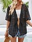 preiswerte Damen Einfache Oberteile-Damen Hemd Bluse Einfach Lässig Kurzarm V Ausschnitt Normale Oberteile Täglich Ausgehen Asymmetrischer Saum Schwarz Weiß Braun Sommer