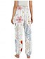 preiswerte Hose aus Baumwollleinen mit Grafik-Damen Leinen-inspirierte Hosen Weites Bein Hosen Hose Ethno-Stil Lässig Boho Volle Länge Hohe Taille Blumen Tasche Elastischer Bund Drucken Atmungsaktivität Weich Mikroelastisch Outdoor Yoga Wei