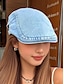 abordables Chapeaux pour femmes-Casquette plate en jean pour femme avec coupe ajustable, style décontracté pour le printemps et l&#039;été, parfaite pour les activités de plein air, le quotidien et les voyages