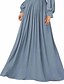 economico Abiti da sposa-Abiti da sposa A-Line V Neck Maniche lunghe Lunghezza pavimento Chiffon Abiti da sposa con colore solido