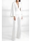 cheap Women&#039;s Suits-Two Piece Cape Sleeve Pantsuit Mother of the Bride Pantsuit Elegant Minimalist Casual Plunge Neck Floor Length Crepe Long Sleeve
