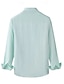 abordables Chemises élite-Homme Chemise en lin Chemise boutonnée Chemise Décontractée Couleur Unie Formel Occasionnel Blanche Vert Claire Rouge Marine foncé manche longue Col Rabattu Été Hiver Vêtement Tenue Pur