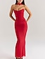 preiswerte Hochzeiten &amp; Feste-Meerjungfrau  Trompete Quinceanera Kleider Elegantes Kleid Hochzeit Hochzeitsgast Bodenlänge Ärmellos Strapless Polyester Rückenfrei mit Rüsche