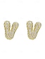 abordables Boucle d&amp;#39;oreille pour femme-Boucles d&#039;oreilles à tige initiales en strass doré - Boucles d&#039;oreilles à lettres scintillantes personnalisées pour femmes, bijoux en cristal étincelants de A à Z, parfaits pour un usage quotidien, un cadeau de remise de diplôme, un cadeau de fête des mèr