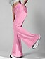 preiswerte Hose-Damen Schlaghose Stoffhosen Hosen Hose Streetwear Lässig Volle Länge Natürliche Taille Einfach Elastisches Kordelzugdesign Außenbereich Bequem Urlaub Ausgehen Hellhimmelblau Hellgrün Rosa Hellgrau