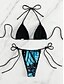 billiga Bikiniset-Kvinnors badkläder bikini 2 delar knyt-sida baddräkt rygglös smal semester strandkläder fjäril halterneck ärmlös baddräkt