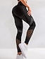 abordables Leggings y mallas de yoga-Mujer Pantalones de yoga Mallas Leggings de Yoga Cintura elástica Malla Levantamiento de tope Control de barriga Pilates Entrenamiento de gimnasio Rutina de ejercicio Pantalones Color sólido Negro