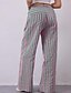 economico gamba larga e vita alta-Per donna Culotte Gamba Larga Pantaloni Eleganti Pantaloni Streetwear Casual Lunghezza intera Naturale A righe Tasca Design con Coulisse Elastica All&#039;aperto Confortevole Casual Quotidiano Weekend