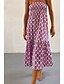 preiswerte Grafische Röcke-Damen Rock Bohemien Lässig Boho Maxi Mittlere Hüfthöhe Röcke Blumen Druck Mikroelastisch Urlaub Straße Dunkelrosa Purpur Fuchsie Orange Sommer Polyester