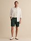 abordables Chemises élite-Homme Chemise en lin Chemise boutonnée Chemise Décontractée Couleur Unie Formel Occasionnel Blanche Vert Claire Rouge Marine foncé manche longue Col Rabattu Été Hiver Vêtement Tenue Pur
