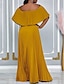 billiga Aftonklänningar-A-linjeformad Quinceanera-klänningar elegant klänning bröllop bröllopsgäst golvlängd kort ärm off shoulder polyester rygglös med veck