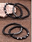 voordelige Heren sieraden-Zwarte kralenarmband voor heren met zilveren accenten - modieuze sieraden voor casual en formele gelegenheden, perfect als cadeau