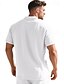baratos Polo Clássico Masculino-Homens Pólo Camisa de golfe O negócio Casual Clássico Manga Curta Moda Côr Sólida Botões Bolsos Verão Primavera Normal Preto Branco Azul Marinha Verde cáqui Azul Claro Pólo
