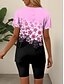 ieftine Seturi scurte pentru femei-Seturi de pantaloni pentru femei 2 piese modă tricou pantaloni scurți cu mânecă scurtă decolteu în V imprimeu floral casual zilnic roz albastru verde vară fit regulat