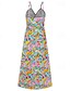 abordables Robes Floraux Imprimés-Femmes Robe Midi Robe d&#039;été Robe Nuisette Robe bohème Mode Moderne Quotidien Plage Week-end Coupe régulière Fleuri Sans manches Col en V Jaune clair Jaune Bleu Violet Été