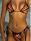 billiga Bikiniset-Kvinnors badkläder bikini 2 delar knyt-sida baddräkt rygglös smal semester strandkläder fjäril halterneck ärmlös baddräkt