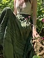 cheap Graphic Skirts-Women&#039;s Skirt Bohemia Boho Midi Mid Rise Skirts Floral Print Micro-elastic Street Going out Green Summer Polyester