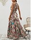 abordables Vestidos Boho-Mujer Vestido maxi Vestido de una línea Vestido con hombros descubiertos Vacaciones Casual Boho Exterior Noche Ajuste regular Graphic Cachemir Sin Mangas Cuello halter Azul Piscina Morado Marrón