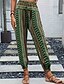 ieftine picior lat și talie înaltă-Pentru femei Jogger Pantaloni Vacanță Boho Lungime totală Talie medie Geometică Talie elastică Respirabil Comfortabil Micro-elastic Stradă Purtare Zilnică Ieșire Maro Închis Alb Rosu Verde Închis Vară