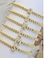 abordables Pulsera de mujer-Pulsera inicial con cuentas doradas para mujer: joyería con dijes del alfabeto personalizados, diseño elástico ajustable, estilo elegante, adecuada para regalos de graduación, cumpleaños y uso diario.
