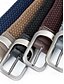 baratos Cintos Masculinos-cinto elástico masculino com fivela de metal – cinto trançado ajustável casual para negócios, viagens e uso diário