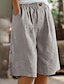 abordables Pantalones cortos bermudas-Mujer Pantalón corto pantalones Casual Longitud de la rodilla Cintura Media Plano Bolsillo Cintura elástica Confortable Al Aire Libre Ropa Cotidiana Noche Azul pavo real Albaricoque Marrón Claro