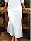 abordables Robe Simple-Femmes Robe maxi Robe T-Shirt Robe fourreau Vacances Chaussures de plage Extérieur Sortir Coupe régulière Couleur Unie Graphique Demi Manches Col en V Noir Blanche Rose Claire Vert Été Printemps