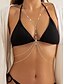 economico Collana da donna-Delicata catena per il corpo da donna, gioiello per bikini – catena per la vita a strati in oro e argento con cristalli per abbigliamento da spiaggia, feste in piscina e abiti da festival