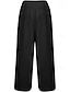 abordables Pantalon uni en coton et lin-Femmes Pantalon en coton et lin Pantalon palazzo Mode Streetwear Confort Longueur complète Taille Moyenne Uni Taille Élastique Confortable Extérieur Rue Tenue quotidienne Sortir Abricot Noir Blanche