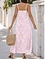 abordables Robes fleuries-Femmes Robe maxi Robe trapèze Robe Nuisette Vacances Occasionnel Boho Soirée Sortir Coupe Standard Fleuri Graphique Sans manches Col en V Blanche Rose Claire Bleu Vert Été Printemps