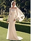 economico Abiti da sposa-Abiti da sposa casual Mermaidi  Tromba Spalle scoperte Maniche lunghe Strascico  Spazzola in pizzo Chantilly Abiti da sposa