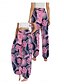 abordables Pantalon en coton et lin graphique-Femmes Pantalon inspiré du lin Jambe large Pantalons Style Ethnique Occasionnel Boho Longueur complète Taille haute Fleuri Feuille Tropical Avec Poches Taille Élastique Impression Respirabilité Doux