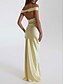billiga Långa klänningar och gowns-Havfru  trumpet golvlång bal klänningar elegant fest ärmlös off shoulder bal aftonfest rygglös med rynkade