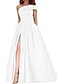 ieftine verde-Rochii de Quinceanera Tip A-Line Rochie Elegantă pentru Nuntă Invitată Lungime Până la Podea Fără Mâneci Cu Un Singur Umăr din Poliester Fără Spate cu Fendă