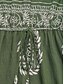 abordables Robes Boho-Femmes Robe maxi Robe trapèze Vacances Occasionnel Extérieur Sortir Coupe régulière Fleuri Graphique Sans manches Col en V Vert Été