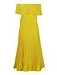billiga Aftonklänningar-A-linjeformad Quinceanera-klänningar elegant klänning bröllop bröllopsgäst golvlängd kort ärm off shoulder polyester rygglös med veck
