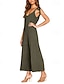 voordelige vakantie jumpsuit-Dames Normaal Jumpsuit Streetwear Effen Kleur Mouwloos V-hals Zak Werk Uitgaan Normale pasvorm Zwart Geel Leger Groen Zomer