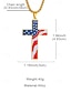 billige Tilbehør-USA 250-årsjubileum Menns Amerikansk Flag Cross Vedheng Halssmykke – Gull  Sølv Tone med USA Flag Design Stilig og Trendy Uformell  Uttrykkelig Bruk
