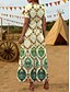 ieftine Rochii florale-Pentru femei Rochii Midi Rochie de Vară Rochie de vară Vacanță Casual Boho Ieșire Plajă Potrivire Largă Grafic Tribal Manșon scurt În V Galben Albastru piscină Mov Vară Primăvară