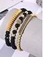 voordelige Heren sieraden-Zwarte kralenarmband voor heren met zilveren accenten - modieuze sieraden voor casual en formele gelegenheden, perfect als cadeau