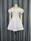 baratos Vestidos Brancos Curtos-Vestidos de Noiva A-Line Ombro Descoberto Sem Mangas Curto  Mini Vestidos de Noiva Satin com Cor Sólida