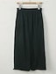 preiswerte Schlichte Hose aus Baumwollleinen-Damen Weites Bein Hose aus Baumwollleinen Hosen Hose Urlaub Mode Knöchellang Mittlere Taille Einfach Elastischer Bund Atmungsaktiv Bequem Mikroelastisch Straße Alltagskleidung Ausgehen Schwarz Beige