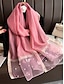 abordables Foulards pour femmes-Écharpe papillon brodée pour femme avec ornements en perles - accessoires de mode pour femmes élégants et légers en plusieurs couleurs, parfaits pour les cadeaux de fête des mères, les fêtes et les correspondances de navetteurs