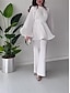 preiswerte Unter 129,99 $-Hosenanzug Brautmutterkleid Elegant Rundhalsausschnitt Bodenlang Polyester Langarm mit Schärpe / Band 2025