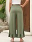 economico gamba larga e vita alta-Per donna Pantaloni Eleganti Pantaloni Casual Lunghezza intera Naturale Semplice Volant Tasca Design con Coulisse Elastica Comodo All&#039;aperto All&#039;aperto Vacanza Weekend Nero Rosa Verde militare Blu